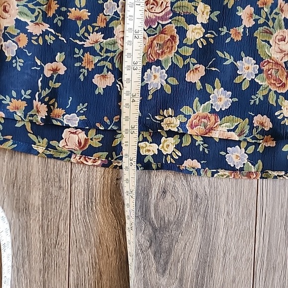 Vg Liz Claiborne LizSport Turquoise Floral Maxi Skirt sz 6 Rose Tiered 90s Fairy - Picture 10 of 13